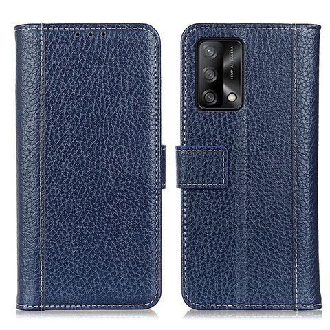 Handytasche Stand Schutzhülle Flip Leder Hülle M14L für Oppo A74 4G Blau