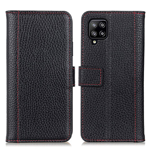 Handytasche Stand Schutzhülle Flip Leder Hülle M14L für Samsung Galaxy A22 4G Schwarz