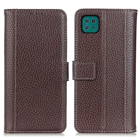 Handytasche Stand Schutzhülle Flip Leder Hülle M14L für Samsung Galaxy A22s 5G Braun