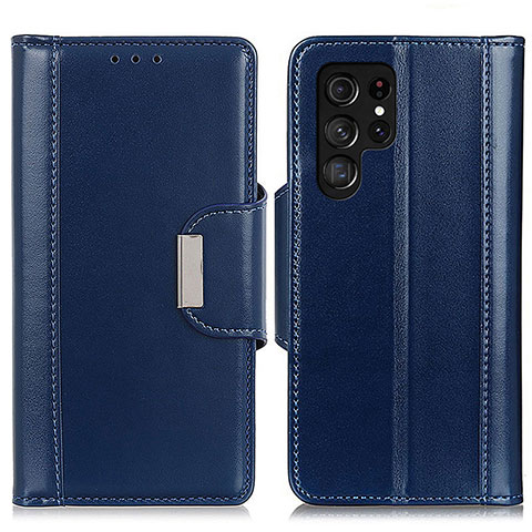 Handytasche Stand Schutzhülle Flip Leder Hülle M14L für Samsung Galaxy S22 Ultra 5G Blau