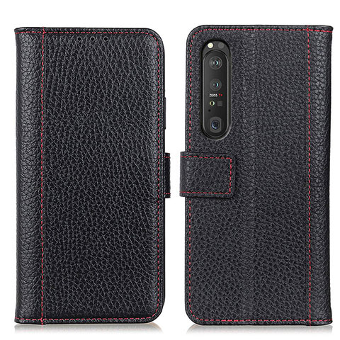 Handytasche Stand Schutzhülle Flip Leder Hülle M14L für Sony Xperia 1 III Schwarz