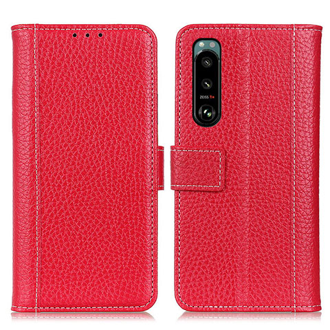 Handytasche Stand Schutzhülle Flip Leder Hülle M14L für Sony Xperia 5 III SO-53B Rot