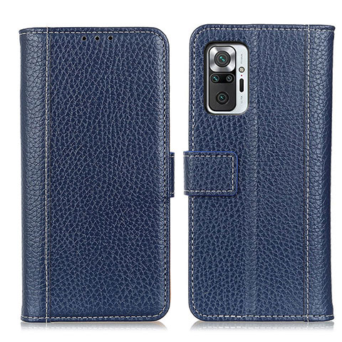 Handytasche Stand Schutzhülle Flip Leder Hülle M14L für Xiaomi Redmi Note 10 Pro 4G Blau