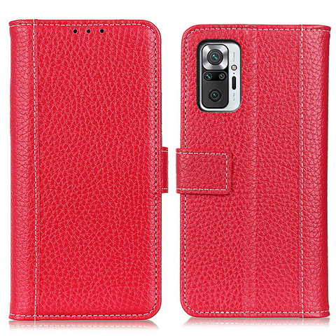 Handytasche Stand Schutzhülle Flip Leder Hülle M14L für Xiaomi Redmi Note 10 Pro 4G Rot