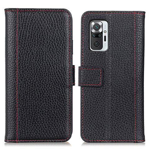 Handytasche Stand Schutzhülle Flip Leder Hülle M14L für Xiaomi Redmi Note 10 Pro 4G Schwarz