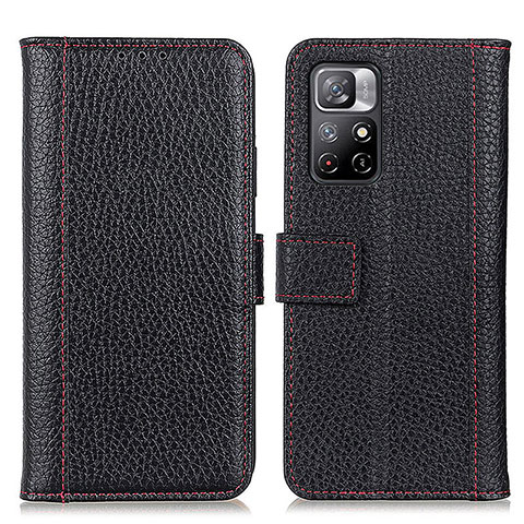 Handytasche Stand Schutzhülle Flip Leder Hülle M14L für Xiaomi Redmi Note 11T 5G Schwarz