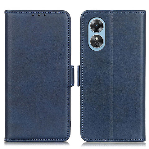 Handytasche Stand Schutzhülle Flip Leder Hülle M15L für Oppo A17 Blau