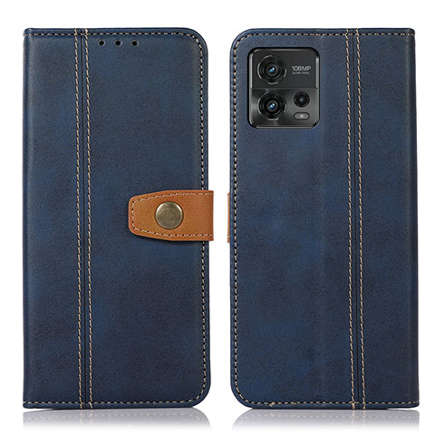 Handytasche Stand Schutzhülle Flip Leder Hülle M16L für Motorola Moto G72 Blau