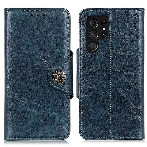 Handytasche Stand Schutzhülle Flip Leder Hülle M16L für Samsung Galaxy S22 Ultra 5G Blau