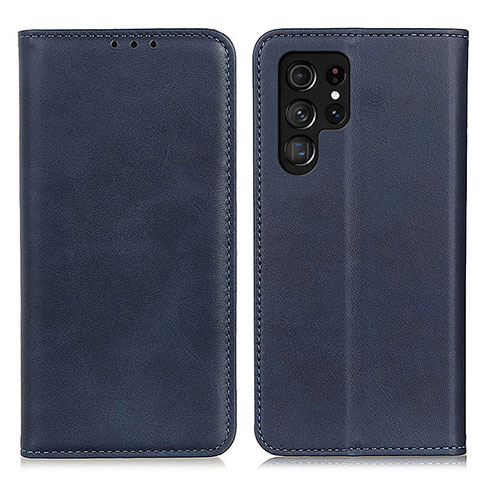 Handytasche Stand Schutzhülle Flip Leder Hülle M17L für Samsung Galaxy S22 Ultra 5G Blau