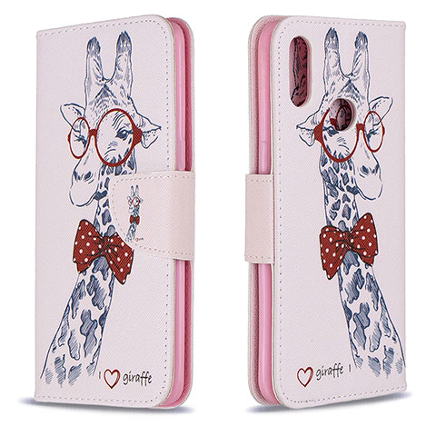 Handytasche Stand Schutzhülle Flip Leder Hülle Modisch Muster B01F für Samsung Galaxy A10s Rosa