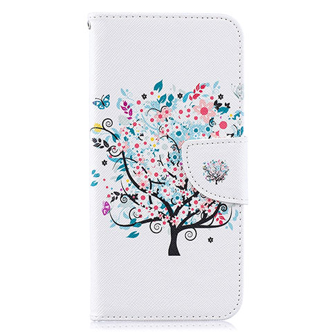 Handytasche Stand Schutzhülle Flip Leder Hülle Modisch Muster B01F für Samsung Galaxy A30S Weiß