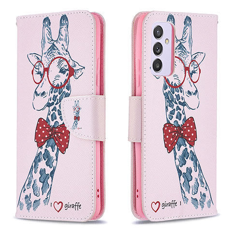 Handytasche Stand Schutzhülle Flip Leder Hülle Modisch Muster B01F für Samsung Galaxy A34 5G Rosa