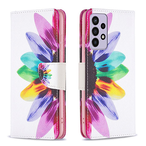 Handytasche Stand Schutzhülle Flip Leder Hülle Modisch Muster B01F für Samsung Galaxy A73 5G Plusfarbig