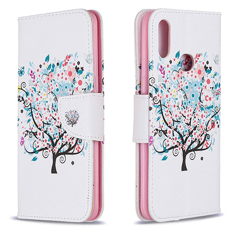 Handytasche Stand Schutzhülle Flip Leder Hülle Modisch Muster B01F für Samsung Galaxy M01s Weiß