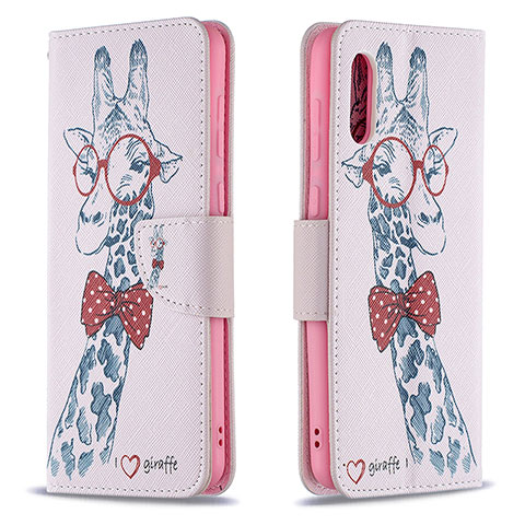 Handytasche Stand Schutzhülle Flip Leder Hülle Modisch Muster B01F für Samsung Galaxy M02 Rosa