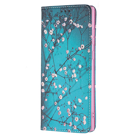 Handytasche Stand Schutzhülle Flip Leder Hülle Modisch Muster B01F für Samsung Galaxy S21 Ultra 5G Cyan