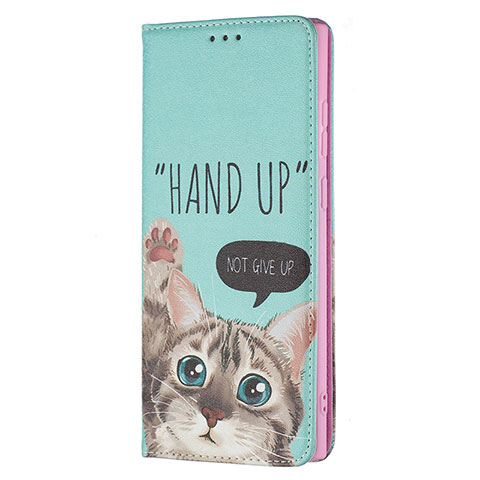 Handytasche Stand Schutzhülle Flip Leder Hülle Modisch Muster B01F für Samsung Galaxy S21 Ultra 5G Grün