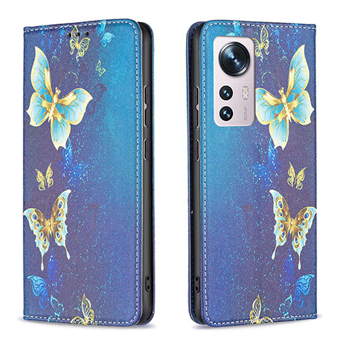 Handytasche Stand Schutzhülle Flip Leder Hülle Modisch Muster B01F für Xiaomi Mi 12 5G Blau