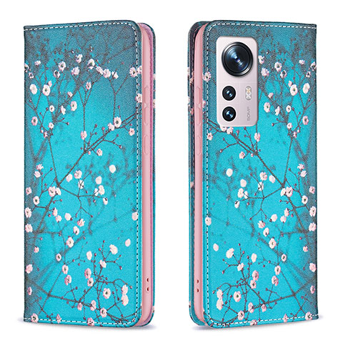 Handytasche Stand Schutzhülle Flip Leder Hülle Modisch Muster B01F für Xiaomi Mi 12S 5G Cyan