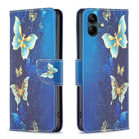 Handytasche Stand Schutzhülle Flip Leder Hülle Modisch Muster B03F für Samsung Galaxy A04 4G Hellblau