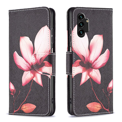 Handytasche Stand Schutzhülle Flip Leder Hülle Modisch Muster B03F für Samsung Galaxy A13 4G Rot