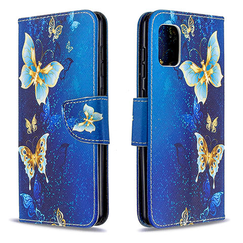 Handytasche Stand Schutzhülle Flip Leder Hülle Modisch Muster B03F für Samsung Galaxy A31 Hellblau