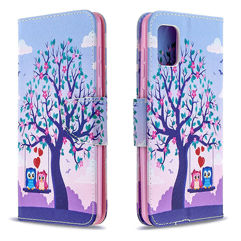 Handytasche Stand Schutzhülle Flip Leder Hülle Modisch Muster B03F für Samsung Galaxy A31 Helles Lila