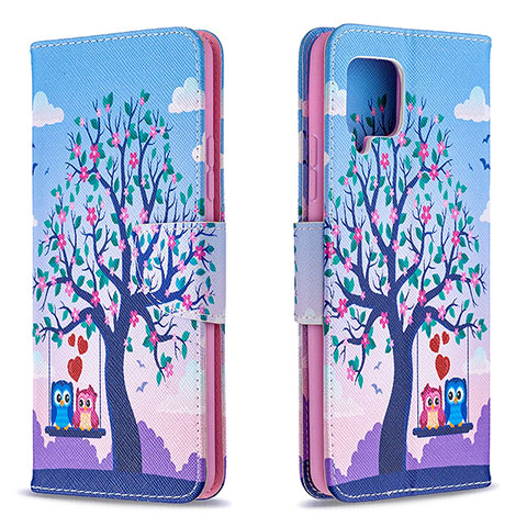 Handytasche Stand Schutzhülle Flip Leder Hülle Modisch Muster B03F für Samsung Galaxy A42 5G Helles Lila