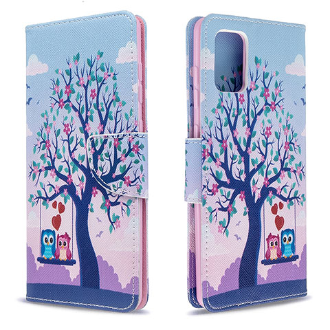 Handytasche Stand Schutzhülle Flip Leder Hülle Modisch Muster B03F für Samsung Galaxy A71 4G A715 Helles Lila