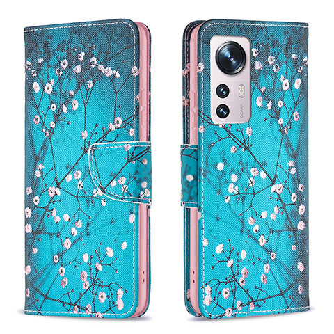 Handytasche Stand Schutzhülle Flip Leder Hülle Modisch Muster B03F für Xiaomi Mi 12S Pro 5G Cyan