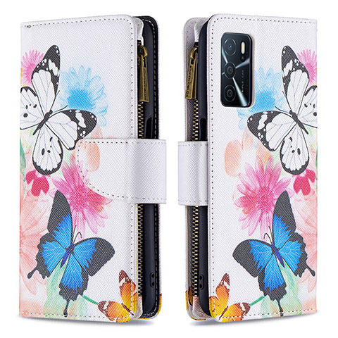 Handytasche Stand Schutzhülle Flip Leder Hülle Modisch Muster B04F für Oppo A54s Bunt