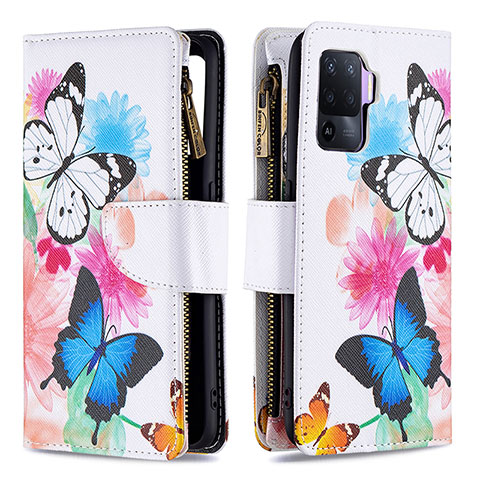 Handytasche Stand Schutzhülle Flip Leder Hülle Modisch Muster B04F für Oppo A94 4G Bunt