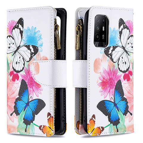 Handytasche Stand Schutzhülle Flip Leder Hülle Modisch Muster B04F für Oppo A94 5G Bunt