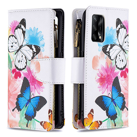 Handytasche Stand Schutzhülle Flip Leder Hülle Modisch Muster B04F für Oppo F19s Bunt