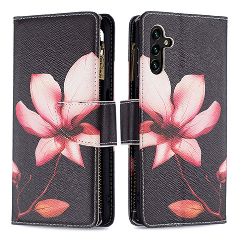 Handytasche Stand Schutzhülle Flip Leder Hülle Modisch Muster B04F für Samsung Galaxy A04s Rot