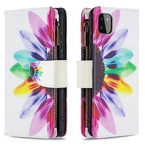 Handytasche Stand Schutzhülle Flip Leder Hülle Modisch Muster B04F für Samsung Galaxy A22 5G Plusfarbig