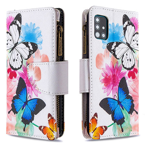 Handytasche Stand Schutzhülle Flip Leder Hülle Modisch Muster B04F für Samsung Galaxy A51 4G Bunt