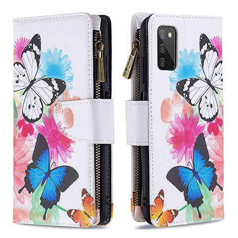 Handytasche Stand Schutzhülle Flip Leder Hülle Modisch Muster B04F für Samsung Galaxy F02S SM-E025F Bunt