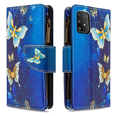 Handytasche Stand Schutzhülle Flip Leder Hülle Modisch Muster B04F für Samsung Galaxy M80S Blau