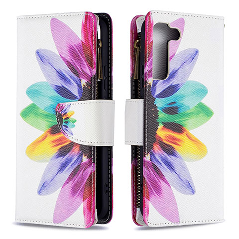 Handytasche Stand Schutzhülle Flip Leder Hülle Modisch Muster B04F für Samsung Galaxy S21 FE 5G Bunt