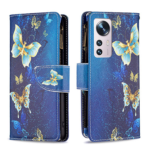 Handytasche Stand Schutzhülle Flip Leder Hülle Modisch Muster B04F für Xiaomi Mi 12 Pro 5G Blau