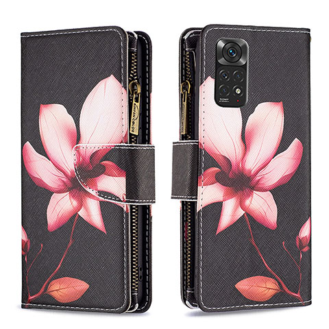 Handytasche Stand Schutzhülle Flip Leder Hülle Modisch Muster B04F für Xiaomi Redmi Note 11 4G (2022) Rot