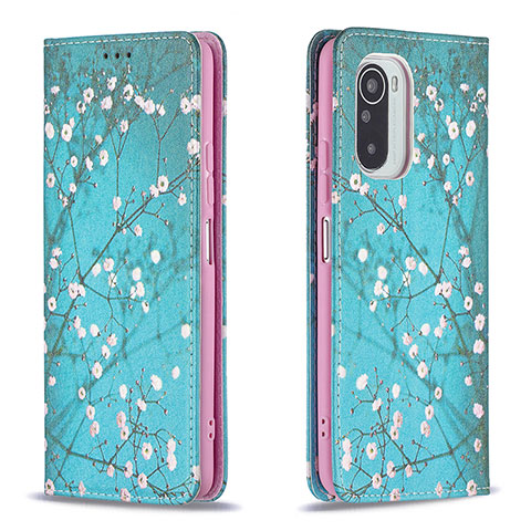 Handytasche Stand Schutzhülle Flip Leder Hülle Modisch Muster B05F für Xiaomi Mi 11X Pro 5G Cyan