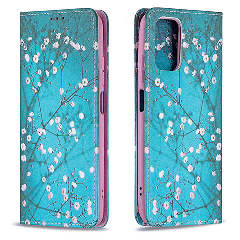 Handytasche Stand Schutzhülle Flip Leder Hülle Modisch Muster B05F für Xiaomi Poco M5S Cyan