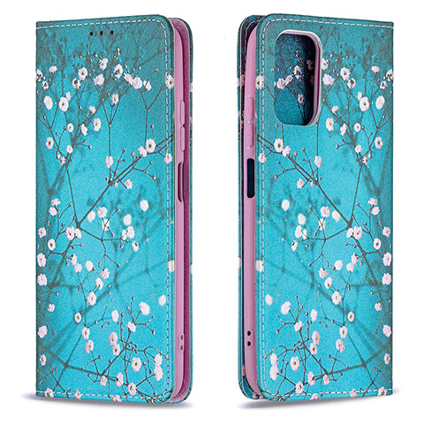 Handytasche Stand Schutzhülle Flip Leder Hülle Modisch Muster B05F für Xiaomi Redmi Note 10 4G Cyan