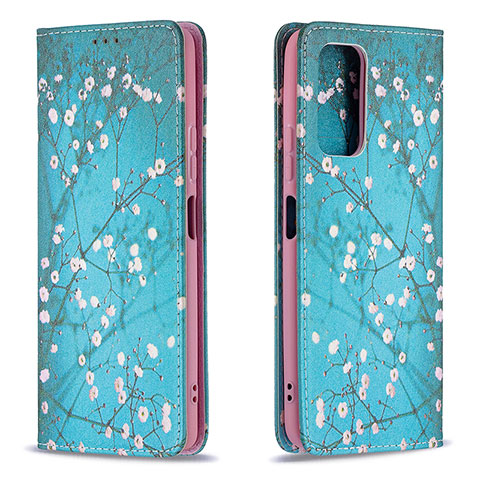 Handytasche Stand Schutzhülle Flip Leder Hülle Modisch Muster B05F für Xiaomi Redmi Note 10 Pro 4G Cyan