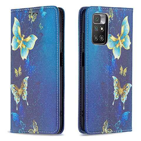Handytasche Stand Schutzhülle Flip Leder Hülle Modisch Muster B05F für Xiaomi Redmi Note 11 4G (2021) Blau