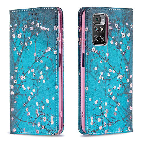 Handytasche Stand Schutzhülle Flip Leder Hülle Modisch Muster B05F für Xiaomi Redmi Note 11 4G (2021) Cyan