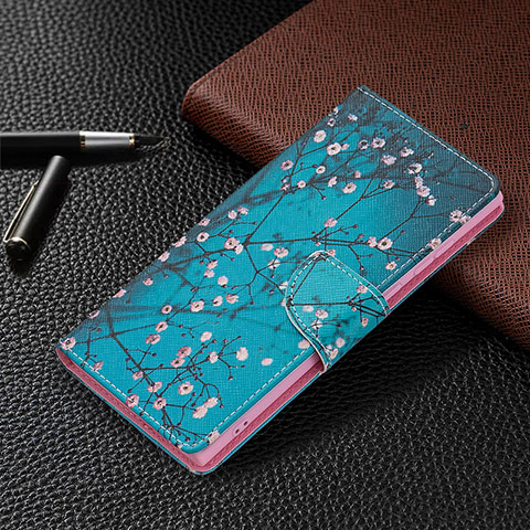 Handytasche Stand Schutzhülle Flip Leder Hülle Modisch Muster B09F für Samsung Galaxy S23 Ultra 5G Blau